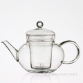 กาน้ำชาแก้วพรีเมียมพร้อมที่กรองและฝาปิดแบบถอดได้